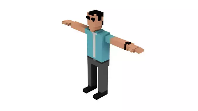 OFFICE MAN VOXEL CHARACTER