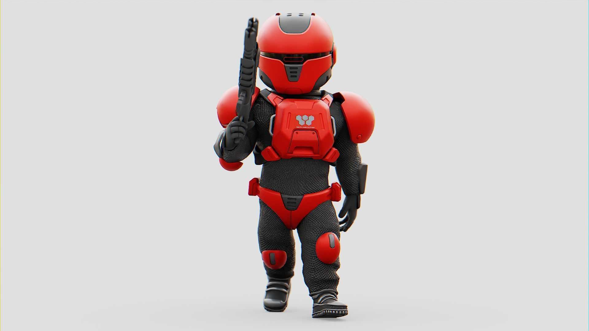 CYBER SOLDIER XC-200  RIGGED 3D model_25