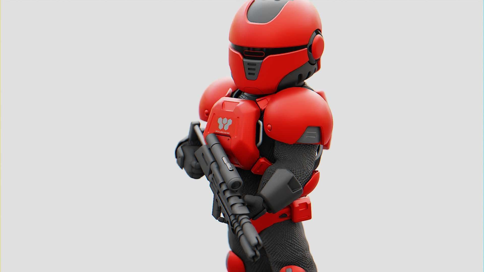 CYBER SOLDIER XC-200  RIGGED 3D model_13