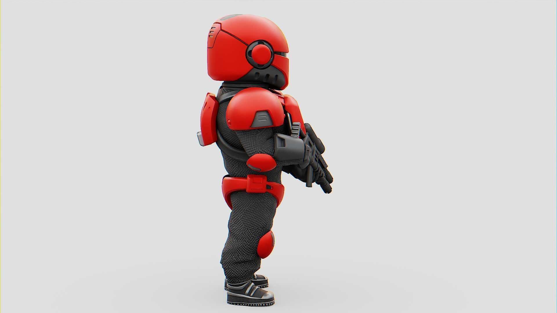 CYBER SOLDIER XC-200  RIGGED 3D model_6