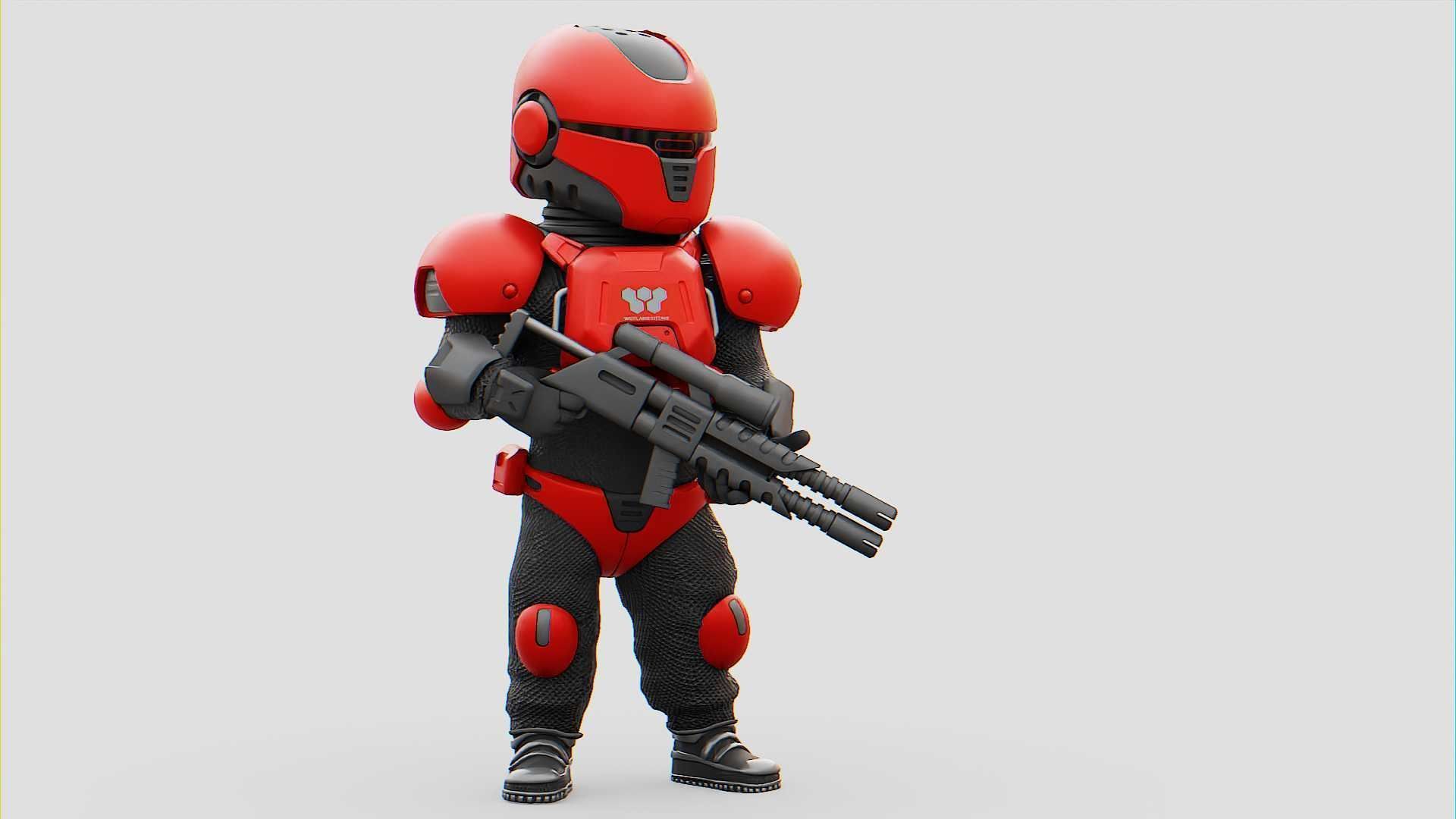 CYBER SOLDIER XC-200  RIGGED 3D model_3