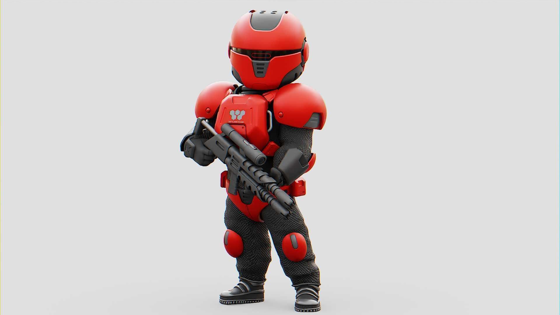 CYBER SOLDIER XC-200  RIGGED 3D model_1