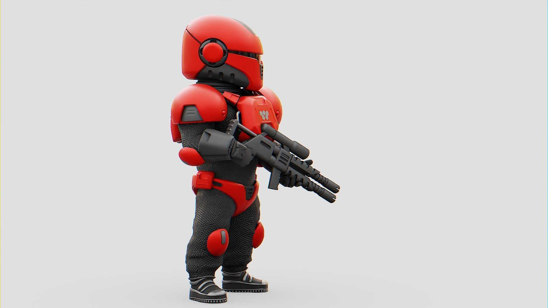 CYBER SOLDIER XC-200  RIGGED 3D model_5