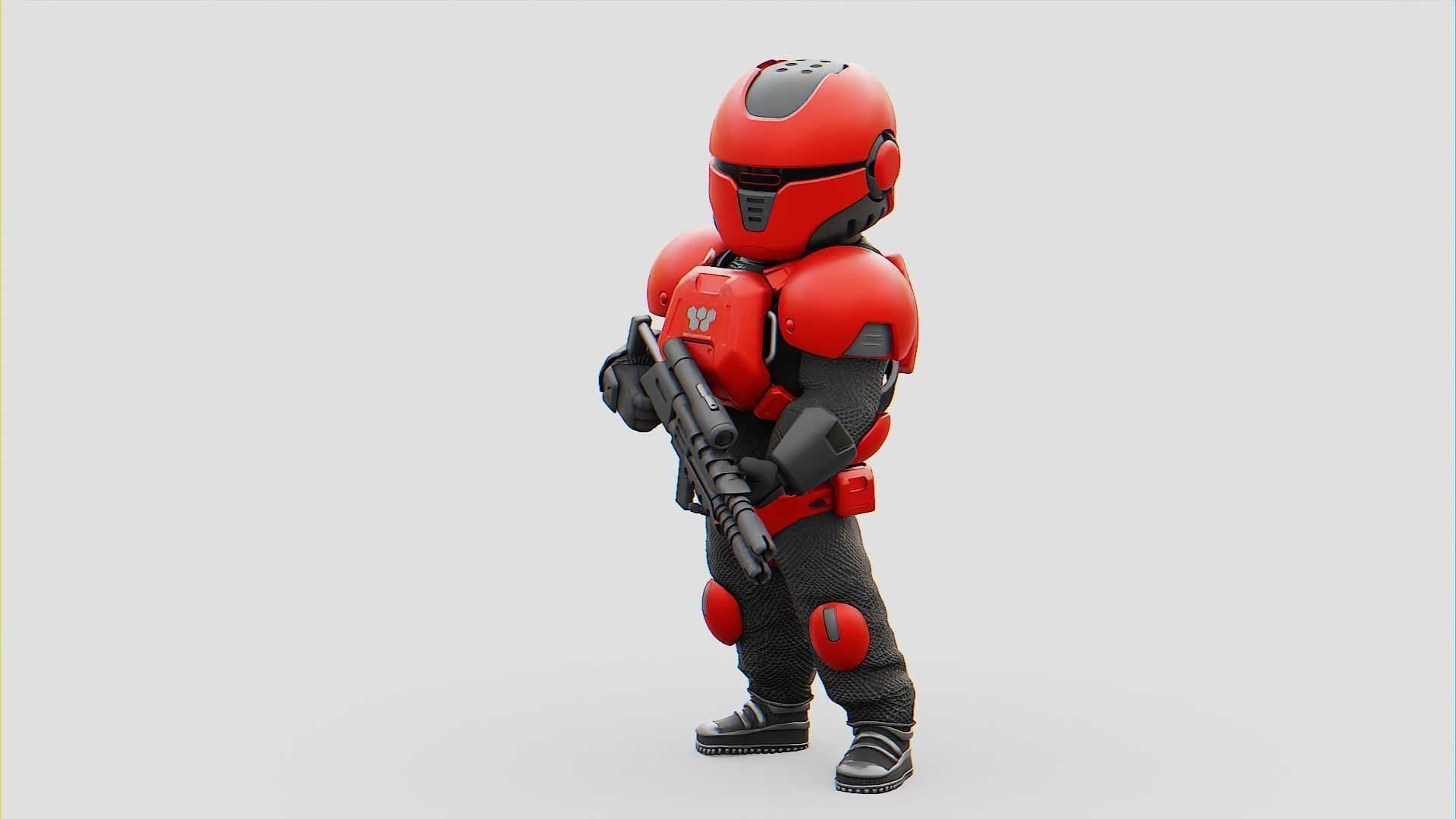 CYBER SOLDIER XC-200  RIGGED 3D model_12