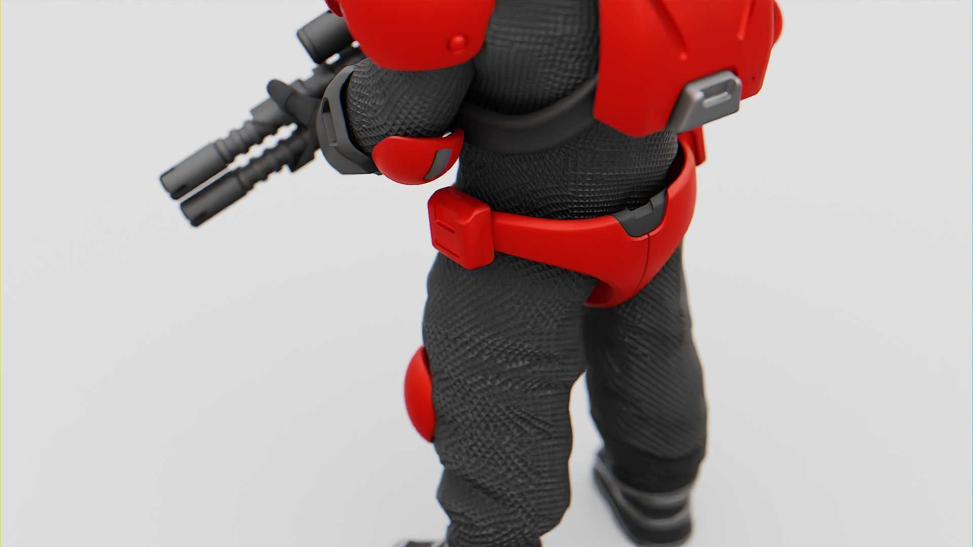 CYBER SOLDIER XC-200  RIGGED 3D model_20