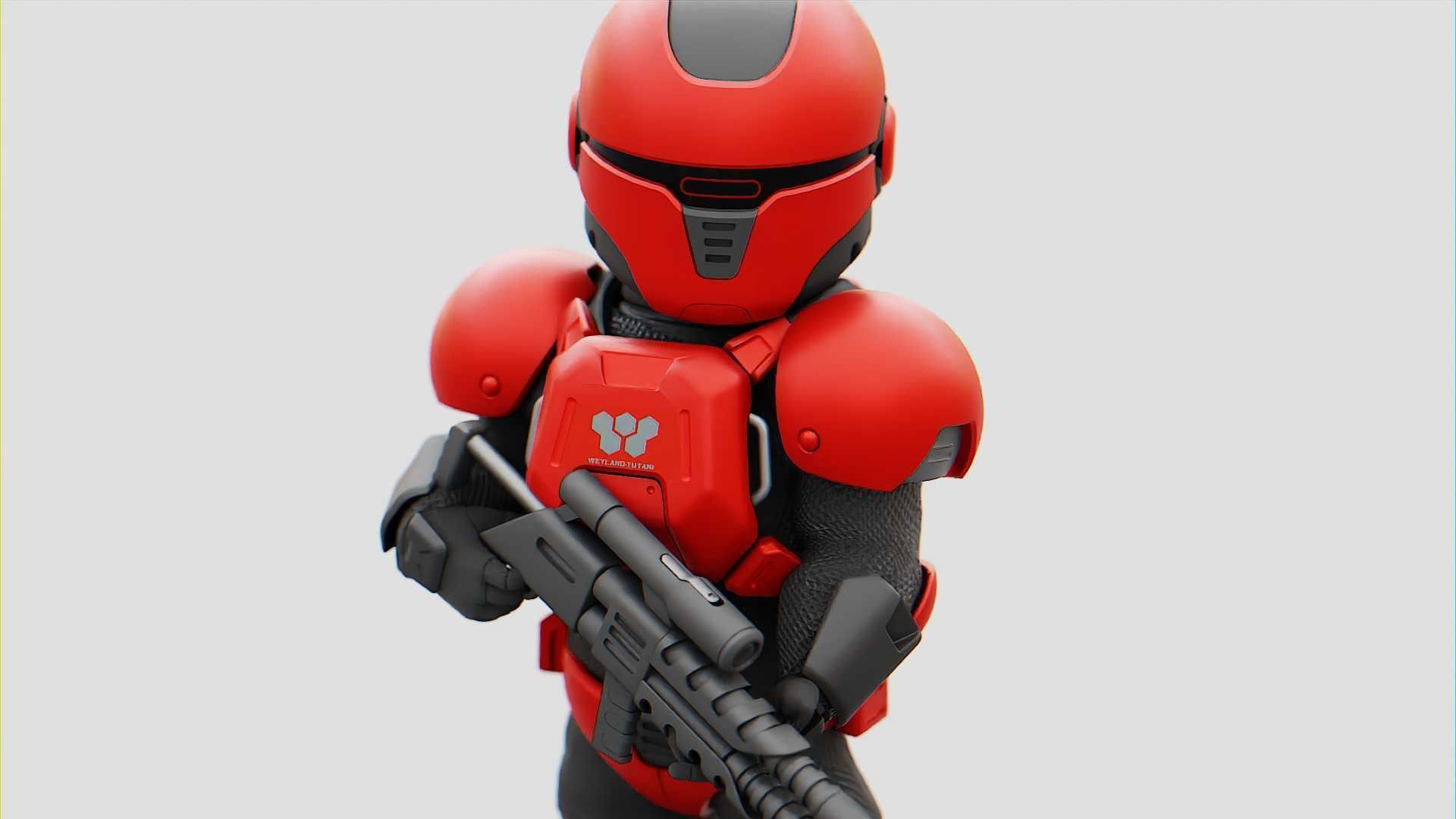 CYBER SOLDIER XC-200  RIGGED 3D model_14