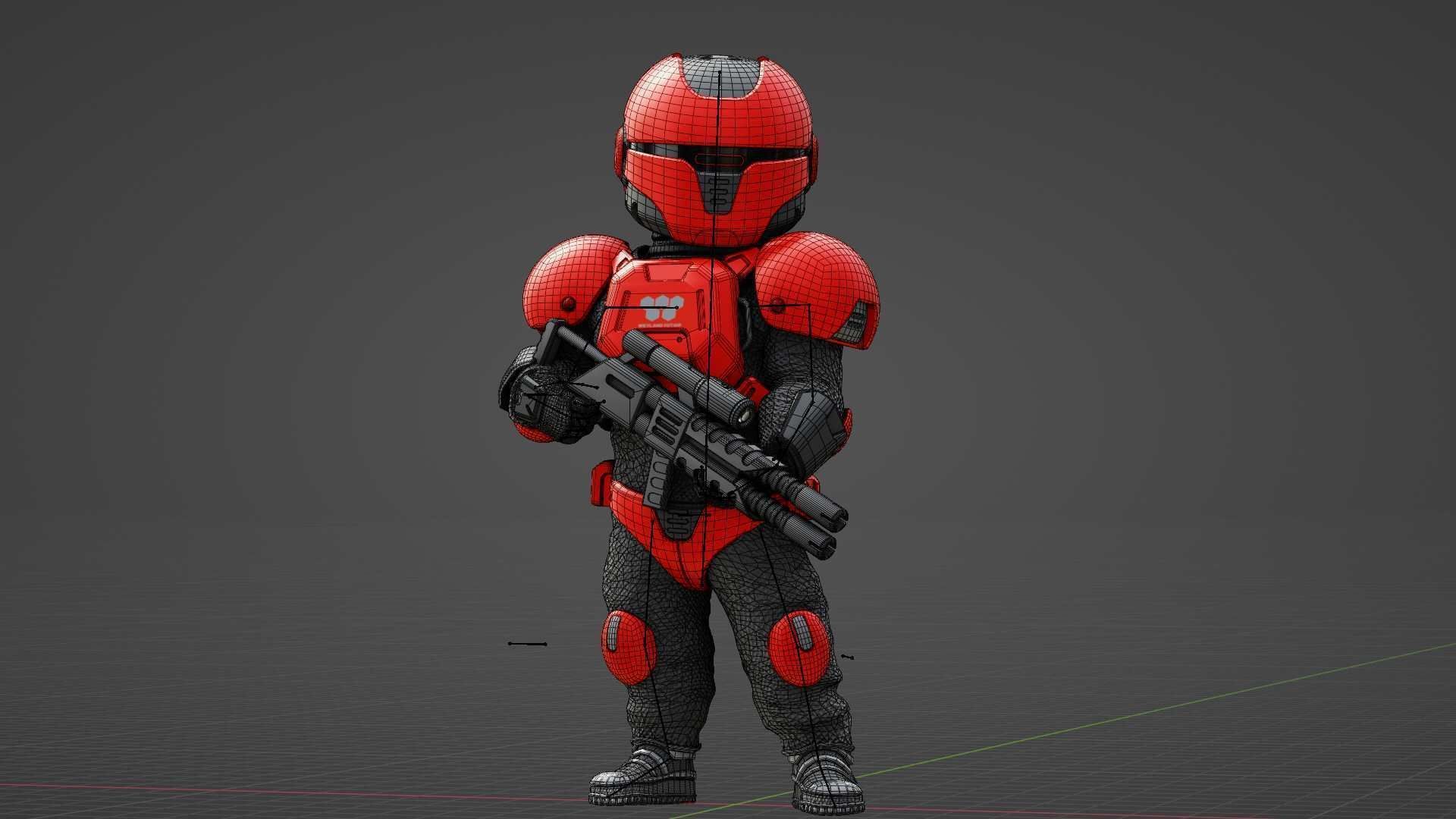 CYBER SOLDIER XC-200  RIGGED 3D model_36