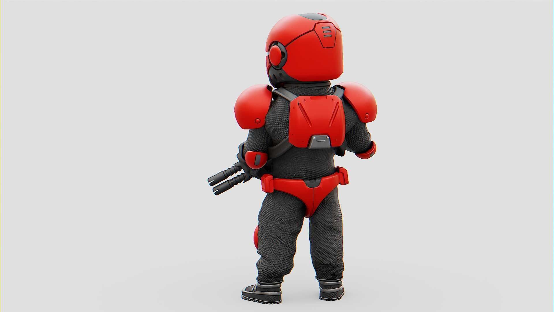 CYBER SOLDIER XC-200  RIGGED 3D model_9