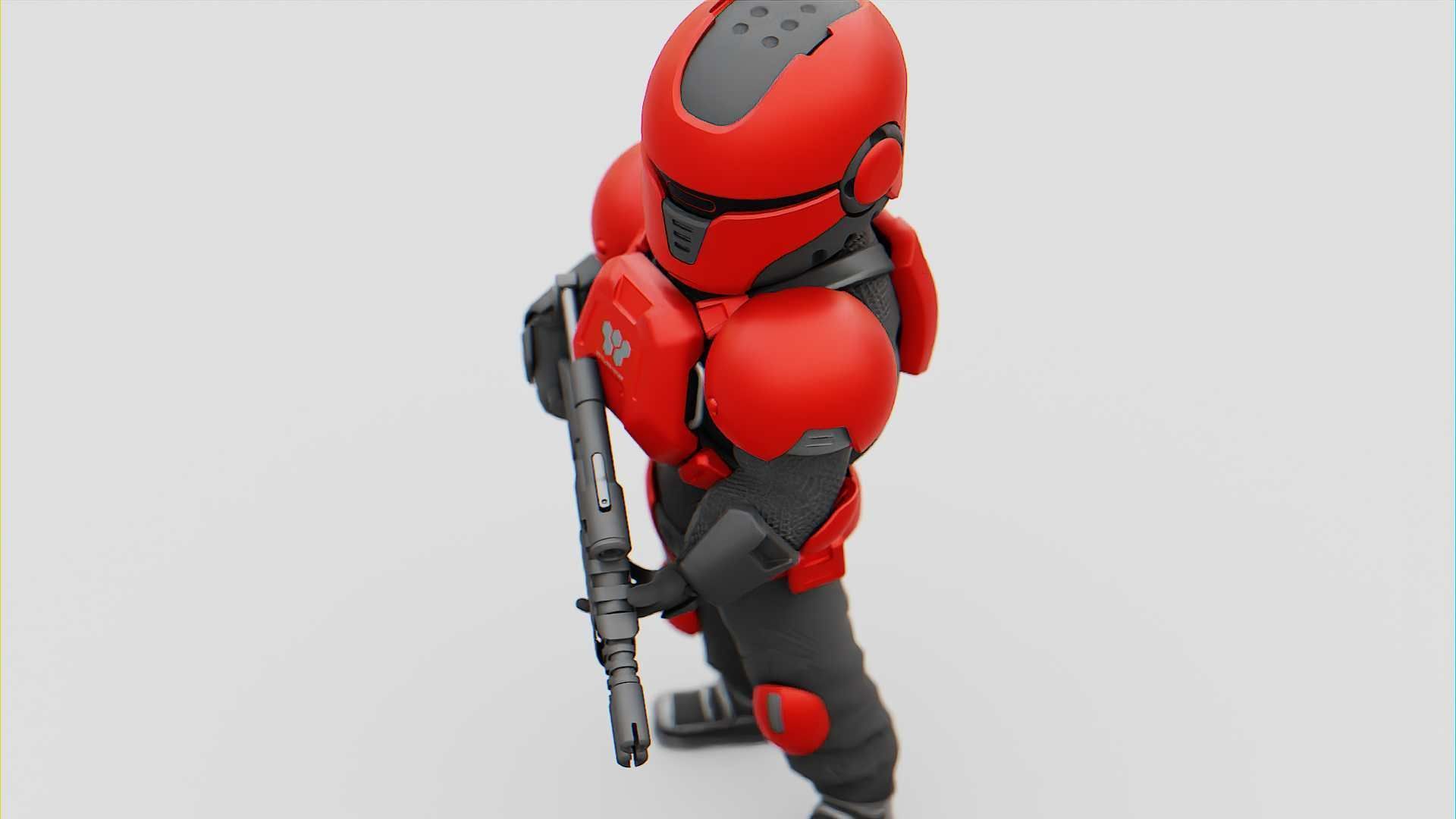 CYBER SOLDIER XC-200  RIGGED 3D model_21
