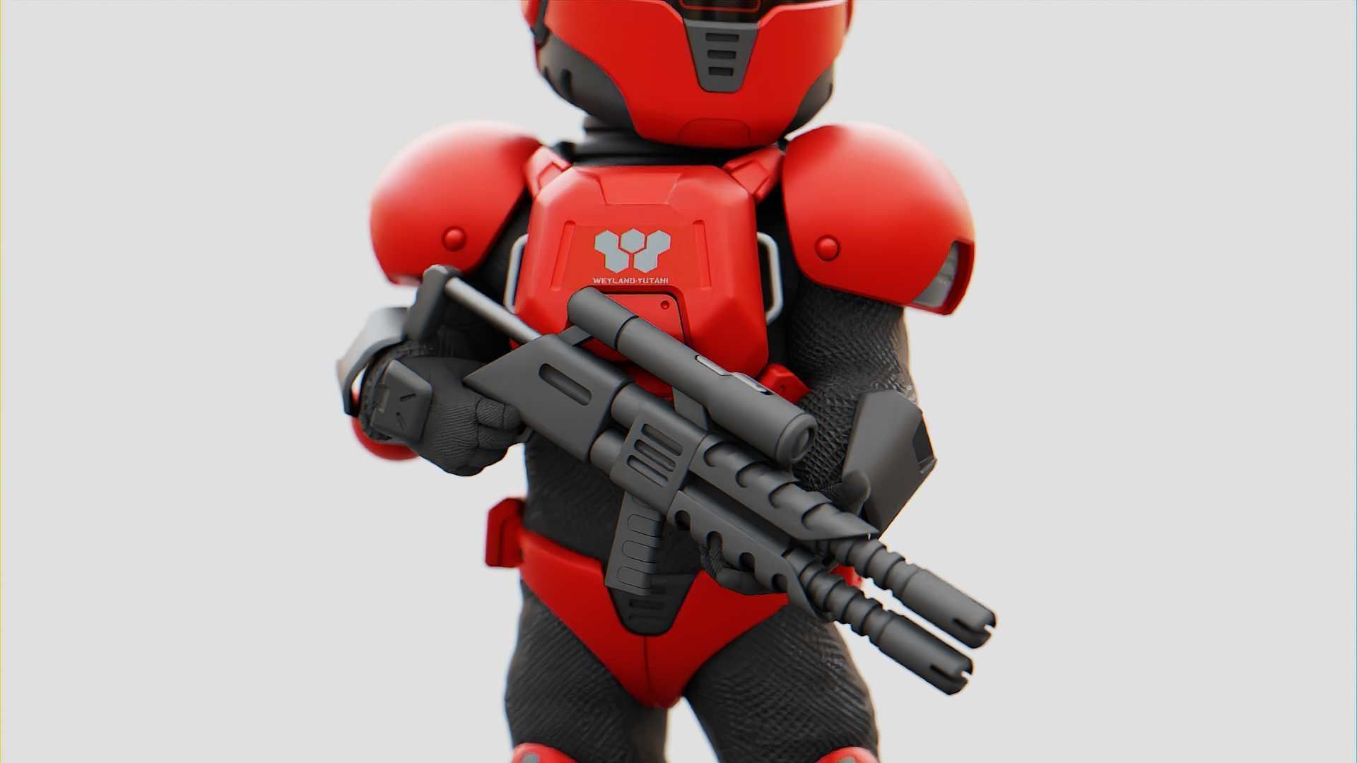 CYBER SOLDIER XC-200  RIGGED 3D model_18