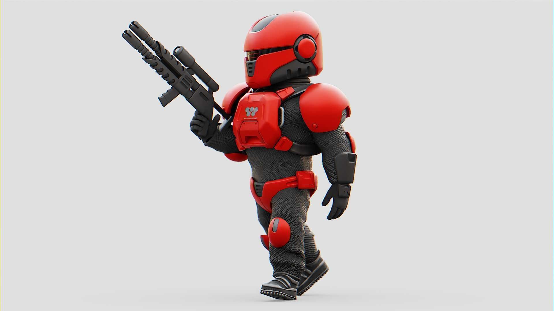CYBER SOLDIER XC-200  RIGGED 3D model_24