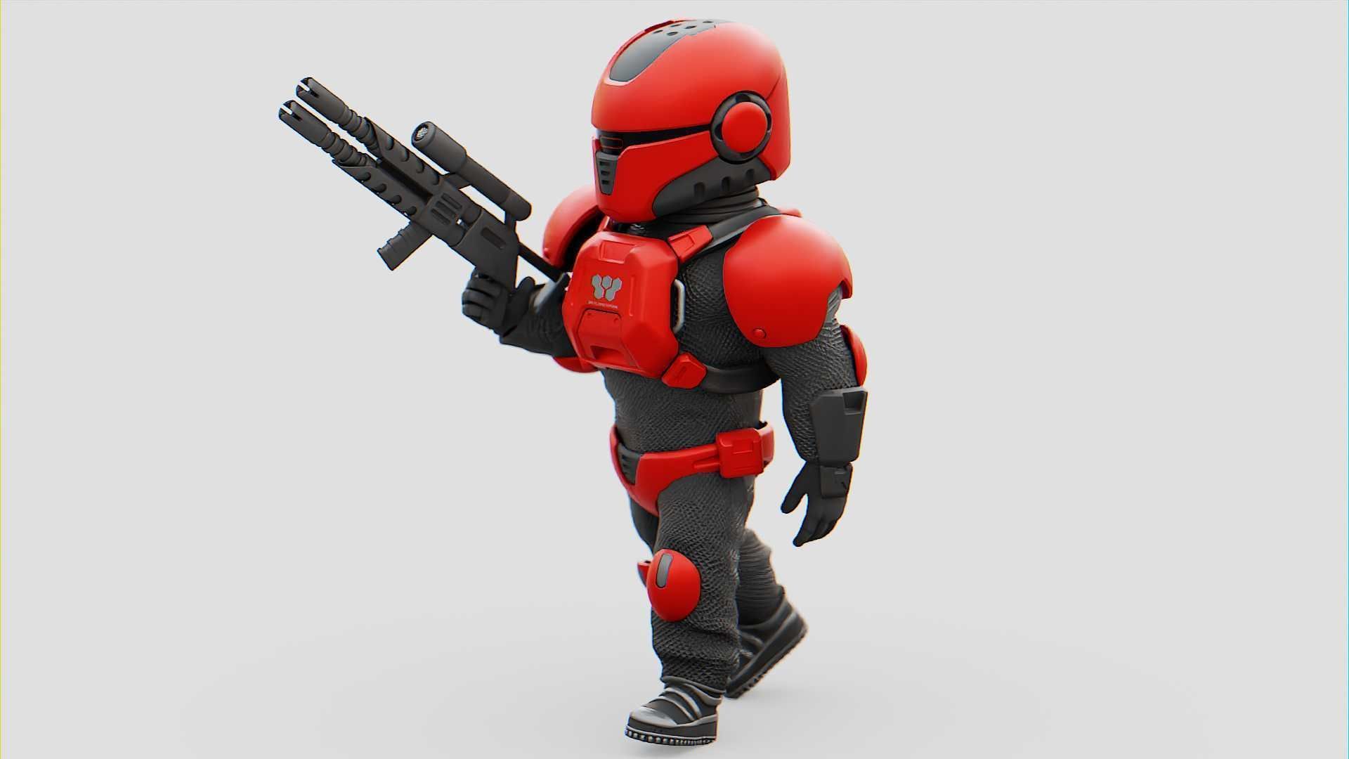 CYBER SOLDIER XC-200  RIGGED 3D model_27