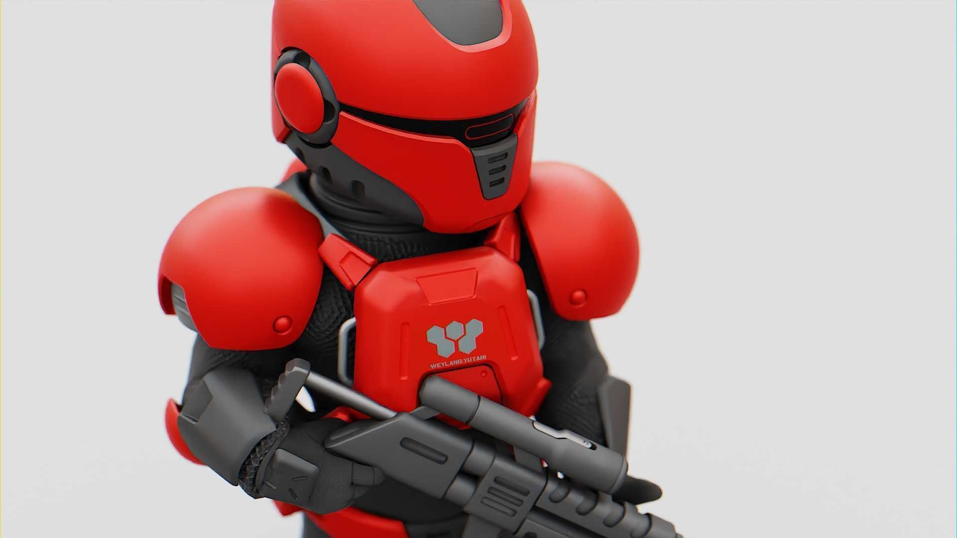 CYBER SOLDIER XC-200  RIGGED 3D model_15