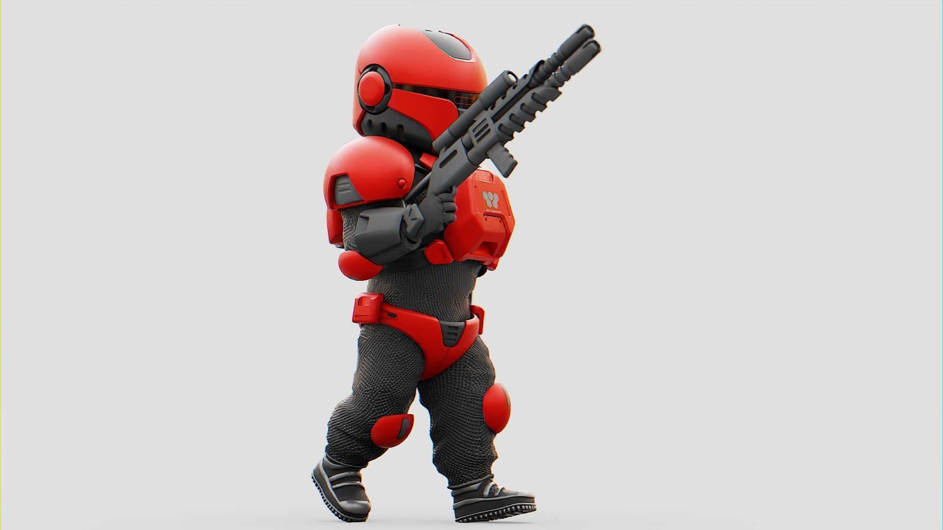CYBER SOLDIER XC-200  RIGGED 3D model_30
