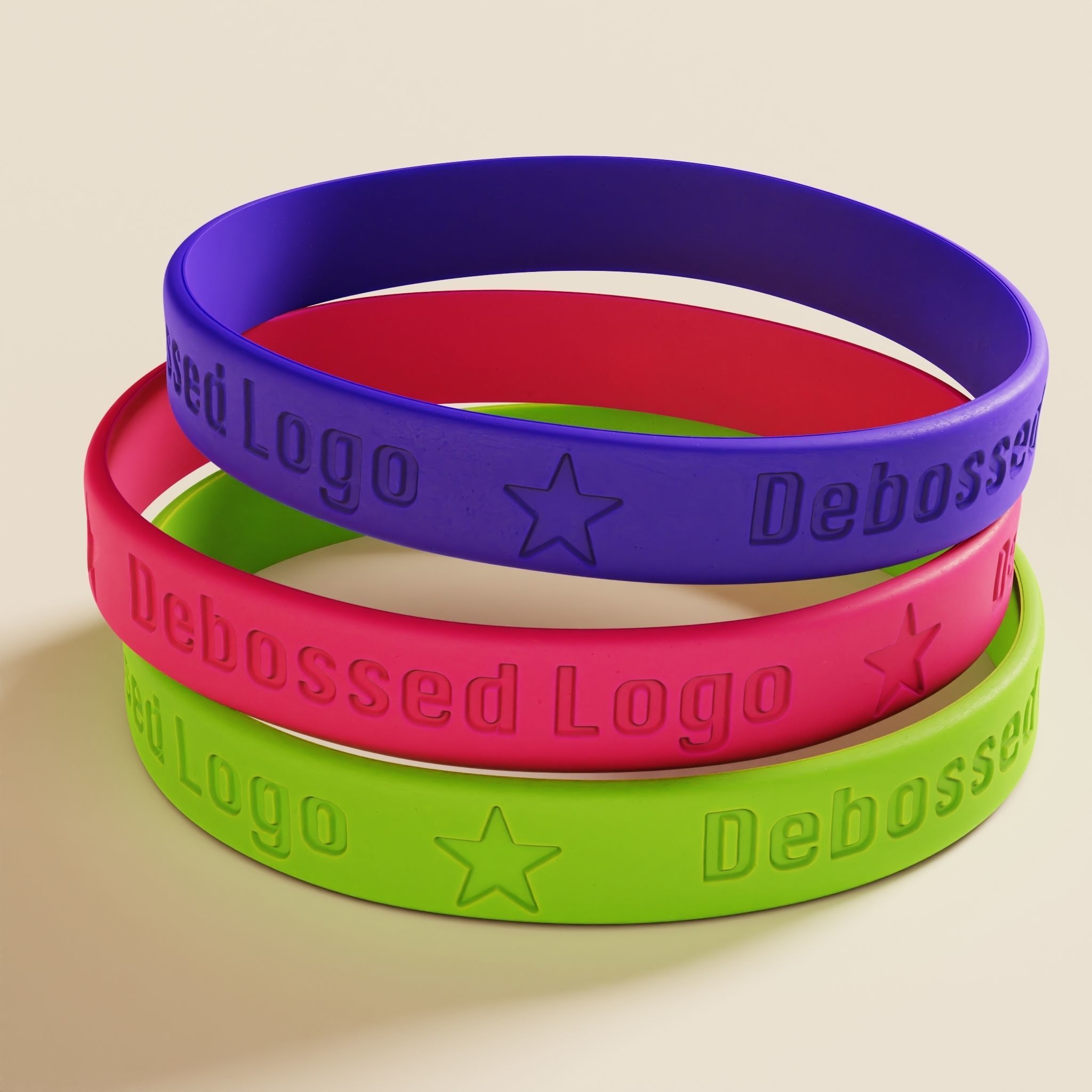 Silicone Wristband Low-poly 3D model_3