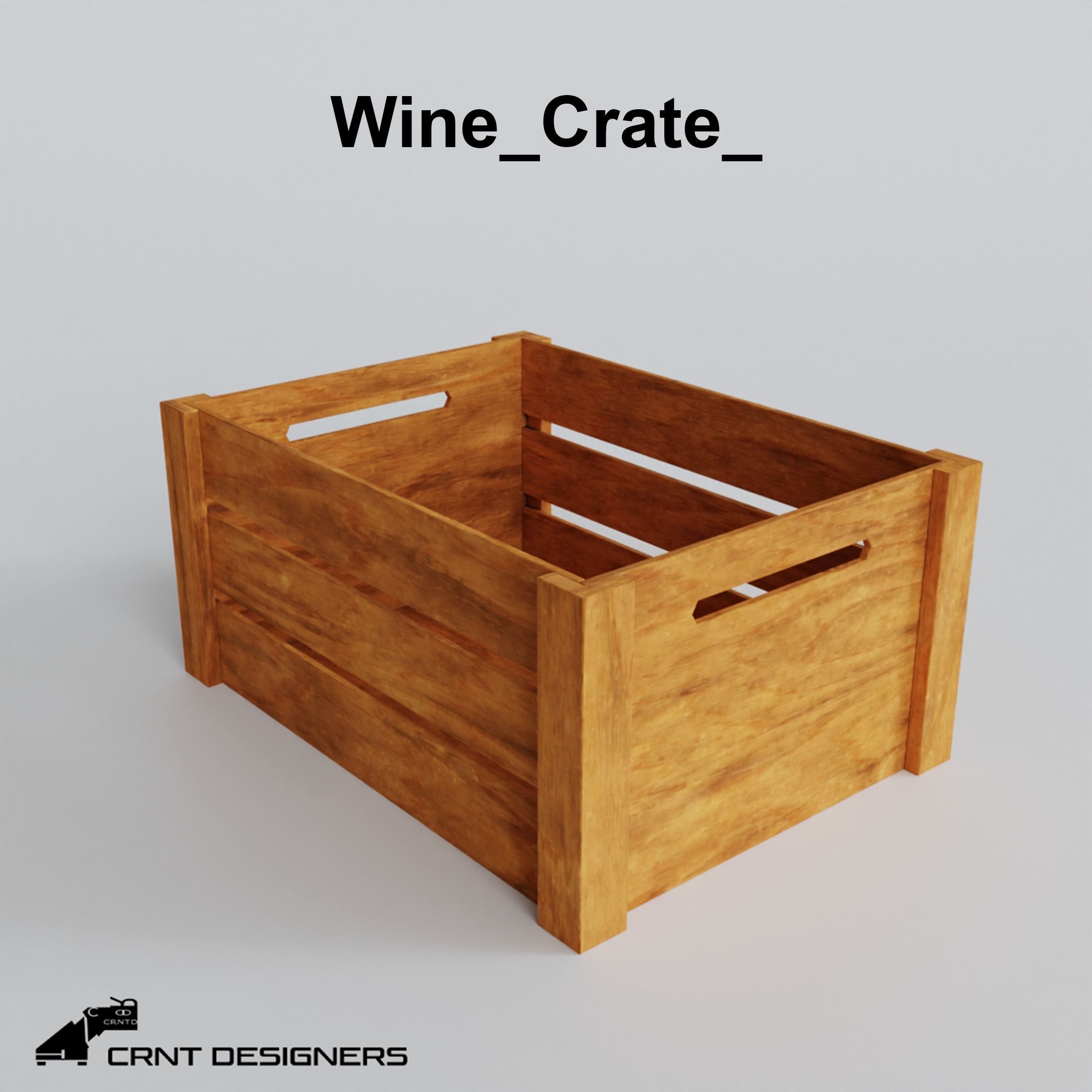 Wooden Crate Pack Low-poly 3D model_3