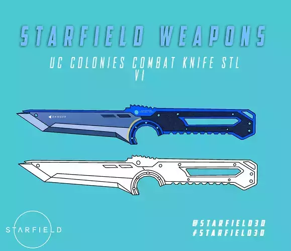 STARFIELD STL - UC COLONIES COMBAT KNIFE v1