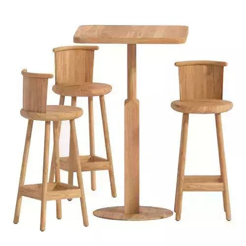 Stools and  Round table By Karl Andersson set 2