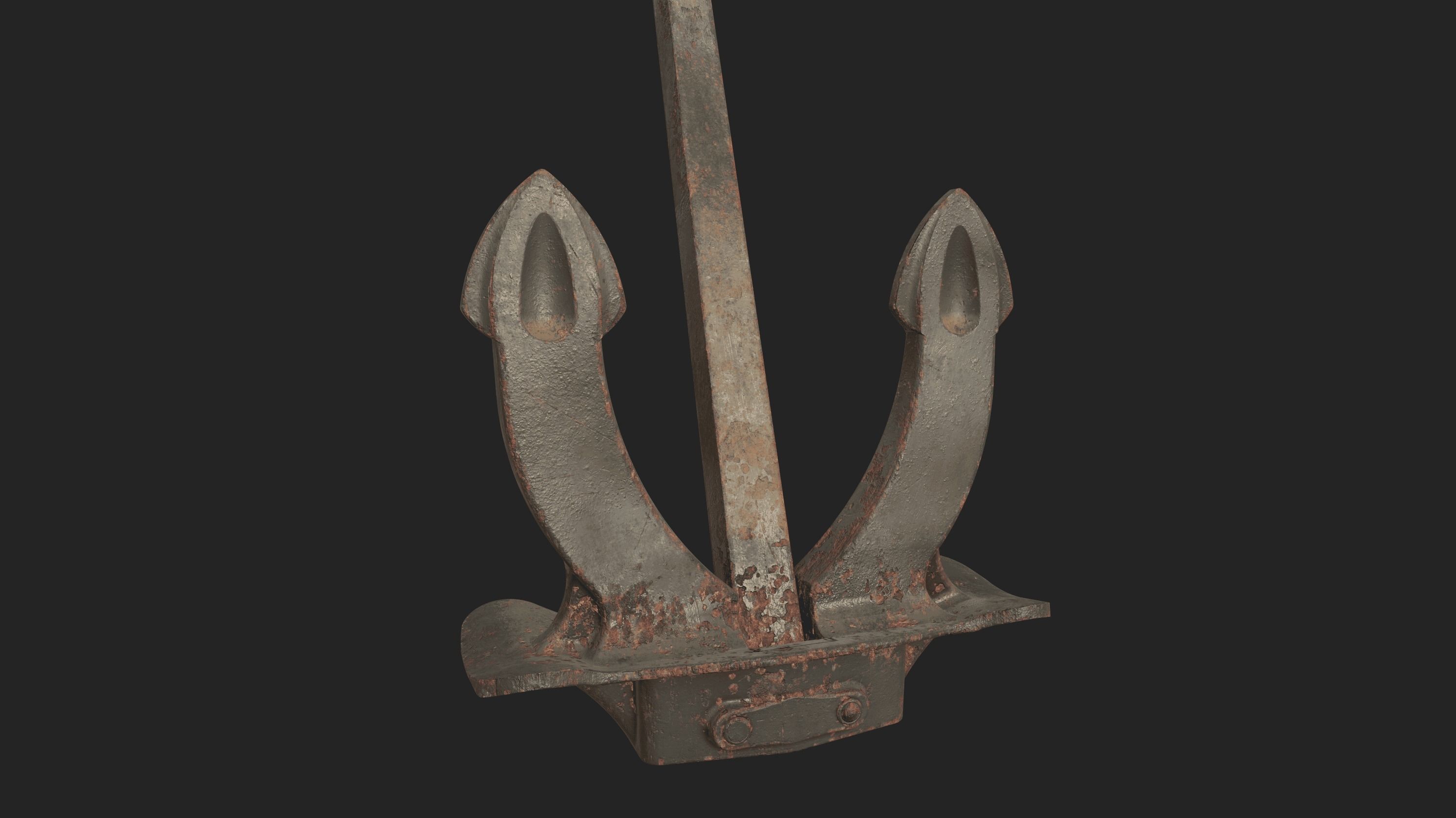 PBR Props - rusted Ship Anchor 3D model_9