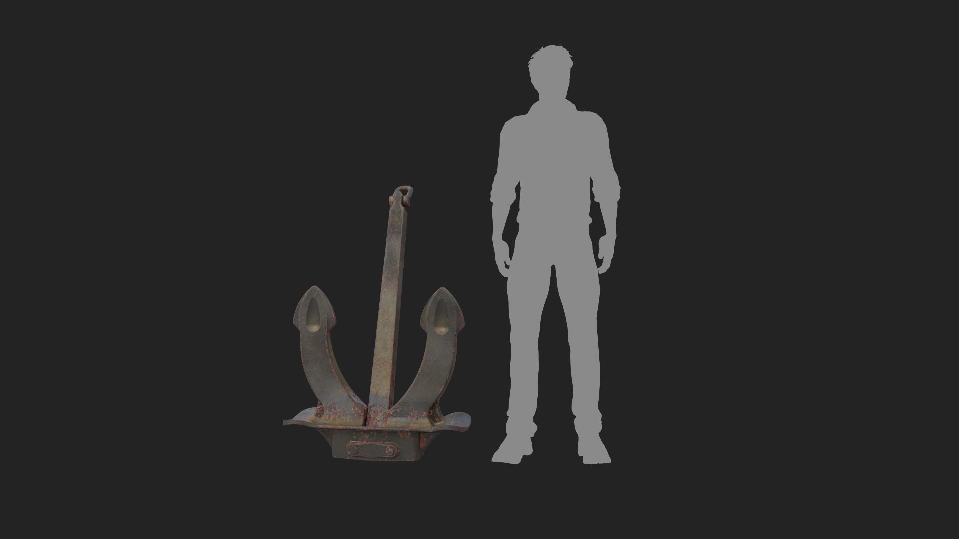 PBR Props - rusted Ship Anchor 3D model_1