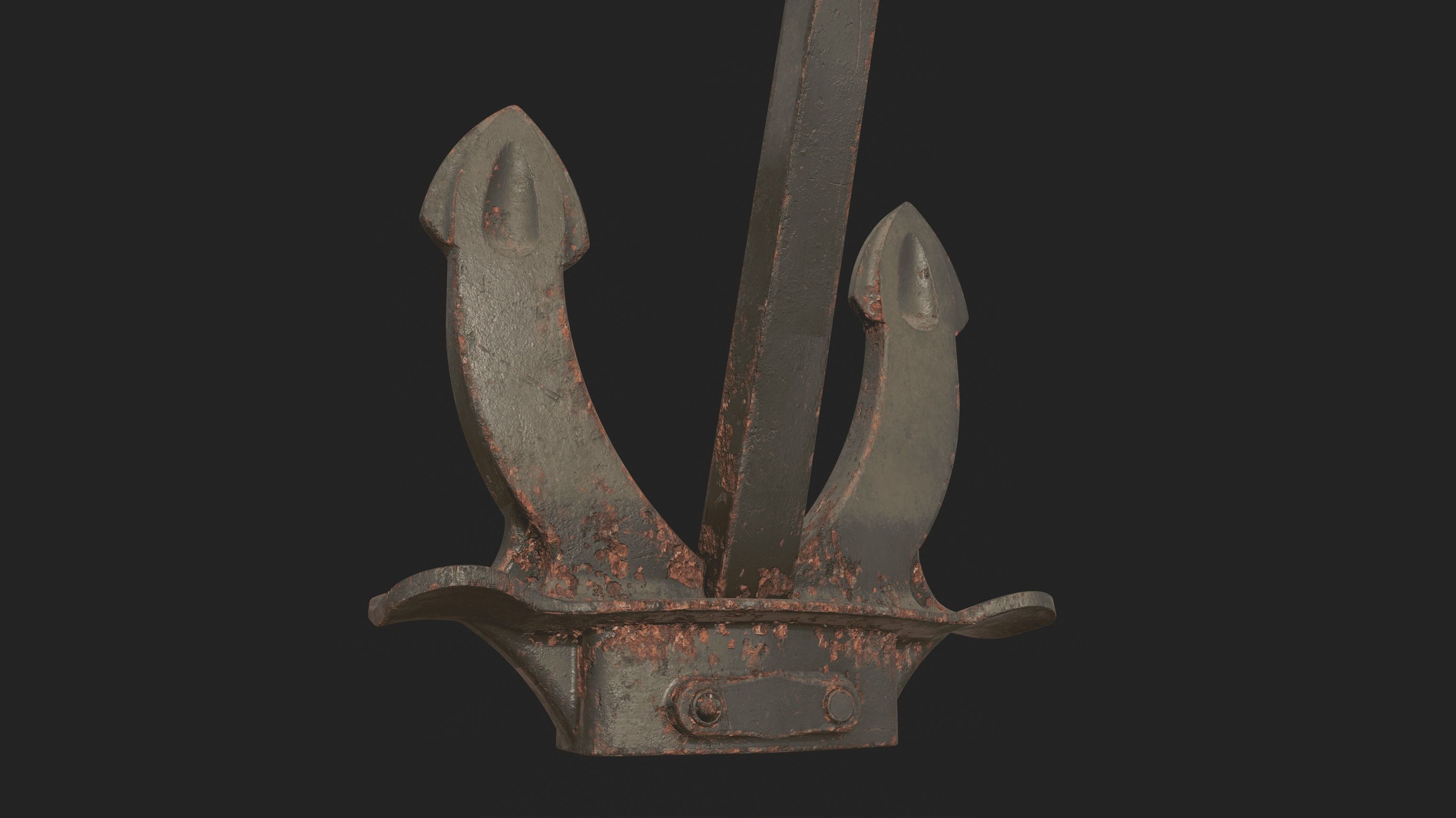 PBR Props - rusted Ship Anchor 3D model_5