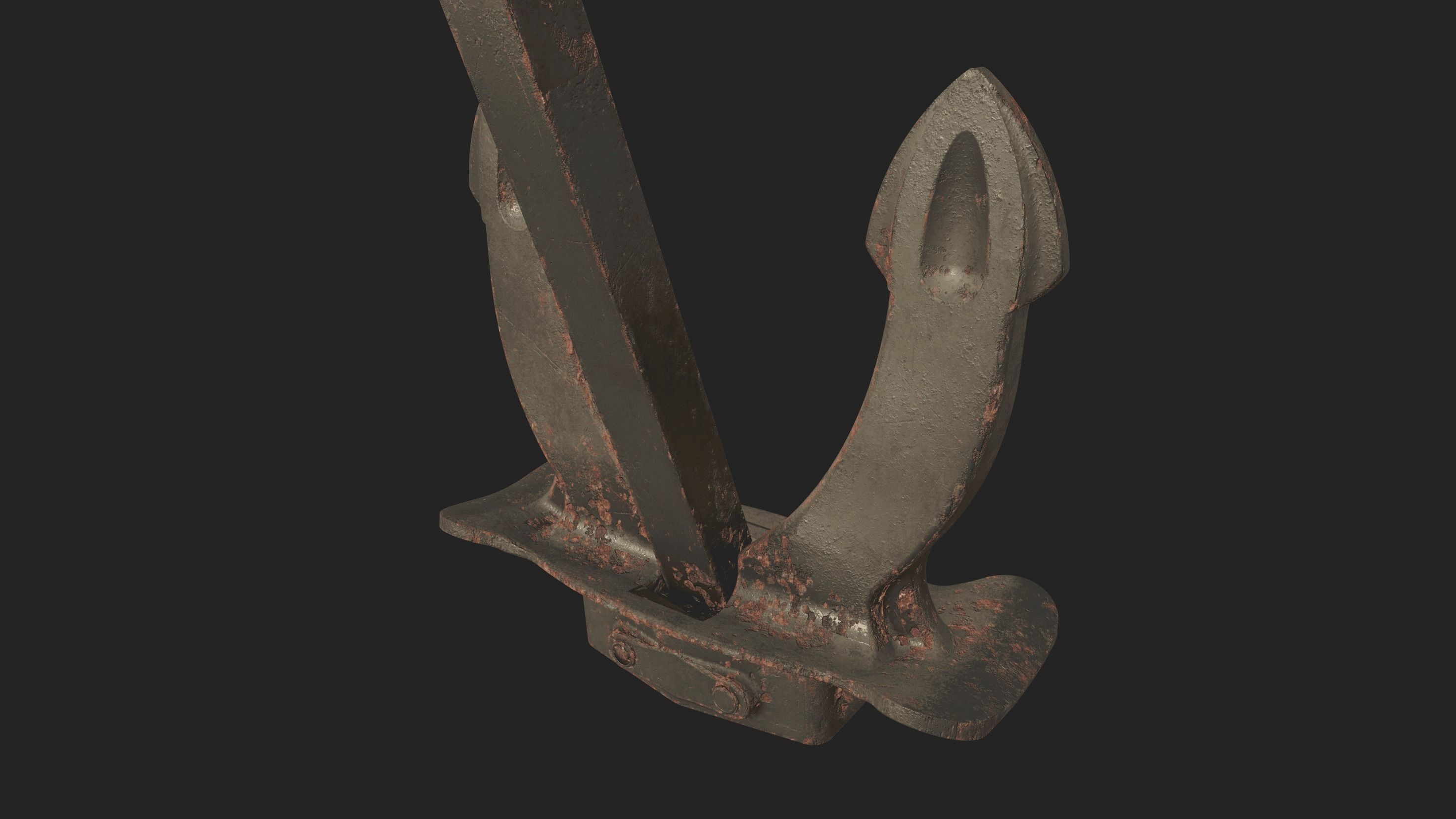 PBR Props - rusted Ship Anchor 3D model_4