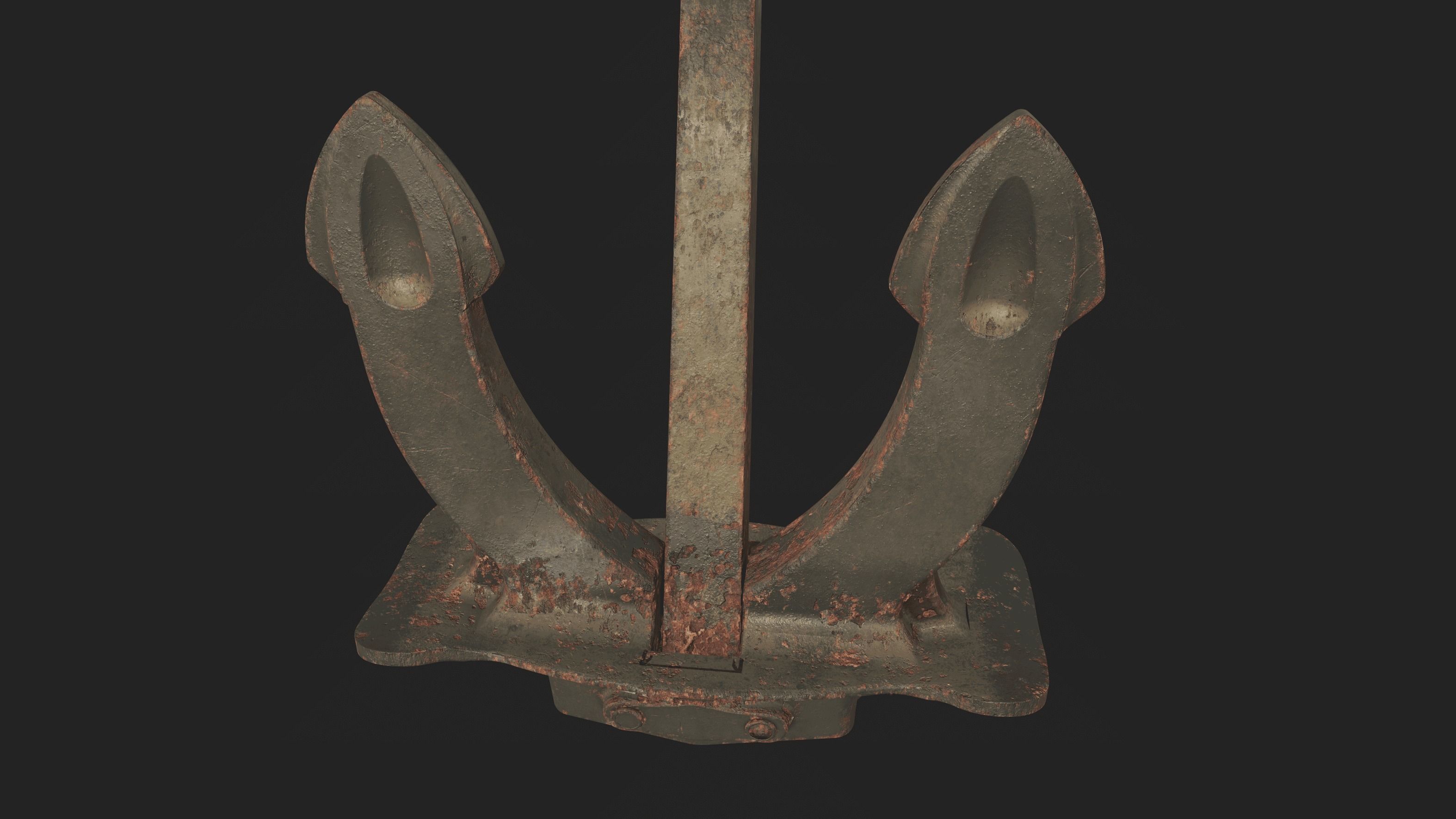 PBR Props - rusted Ship Anchor 3D model_3