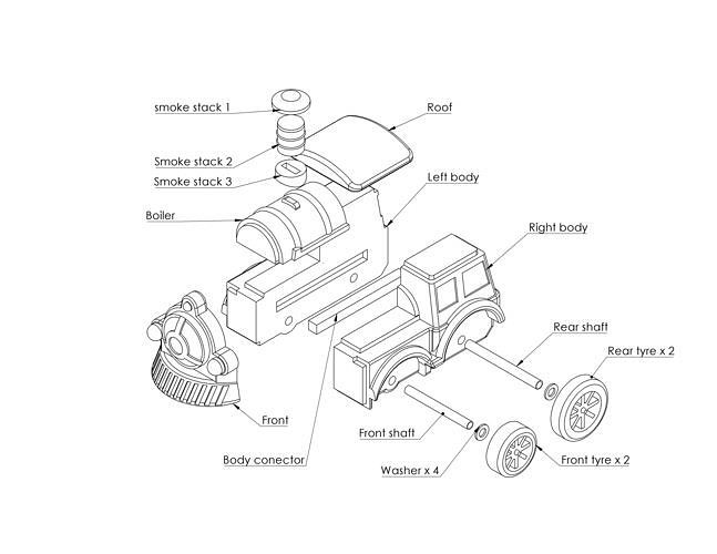 TOY TRAIN HEAD choo choo 3D print model 4