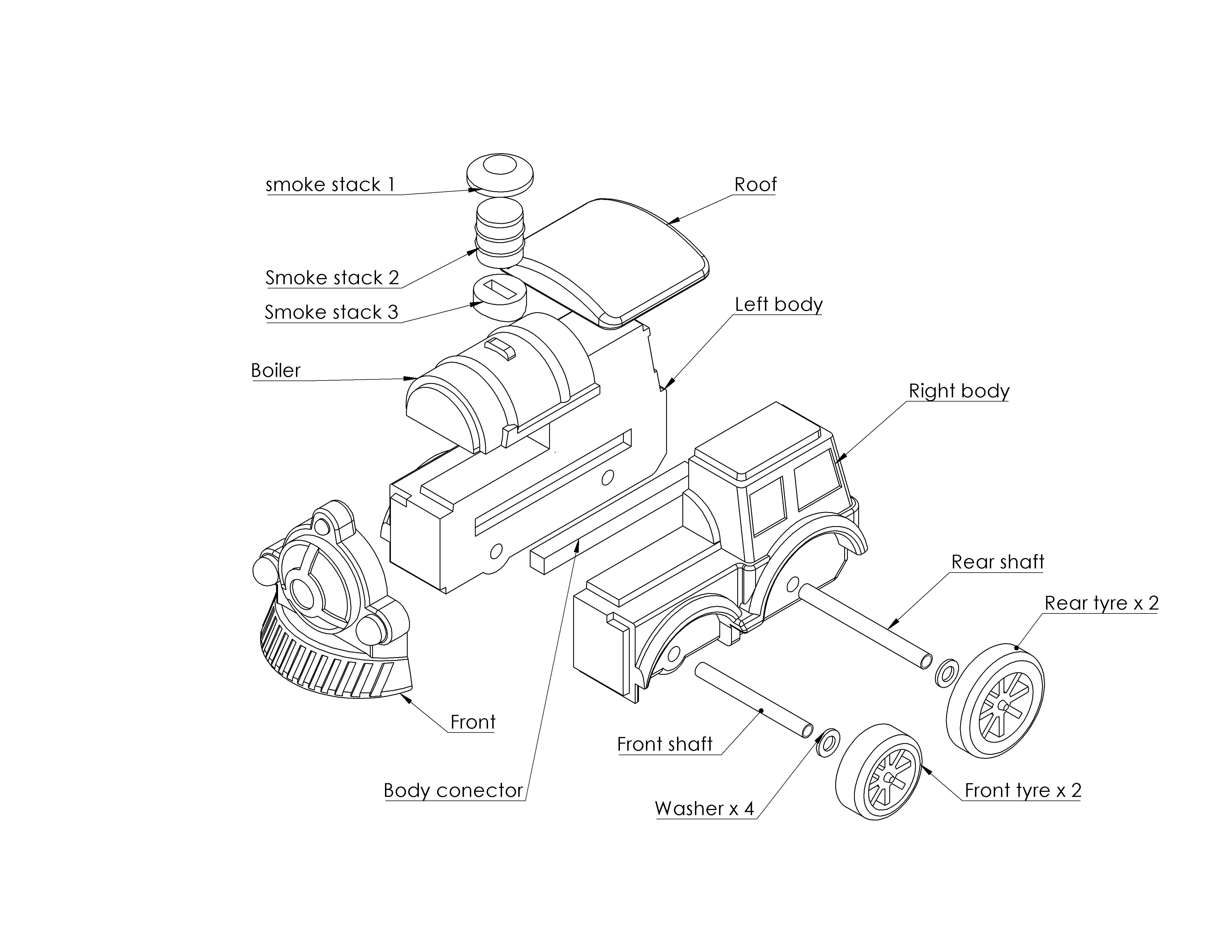 TOY TRAIN HEAD choo choo 3D print model_3