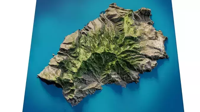 Saint Helena island 3d Model Terrain 3D model