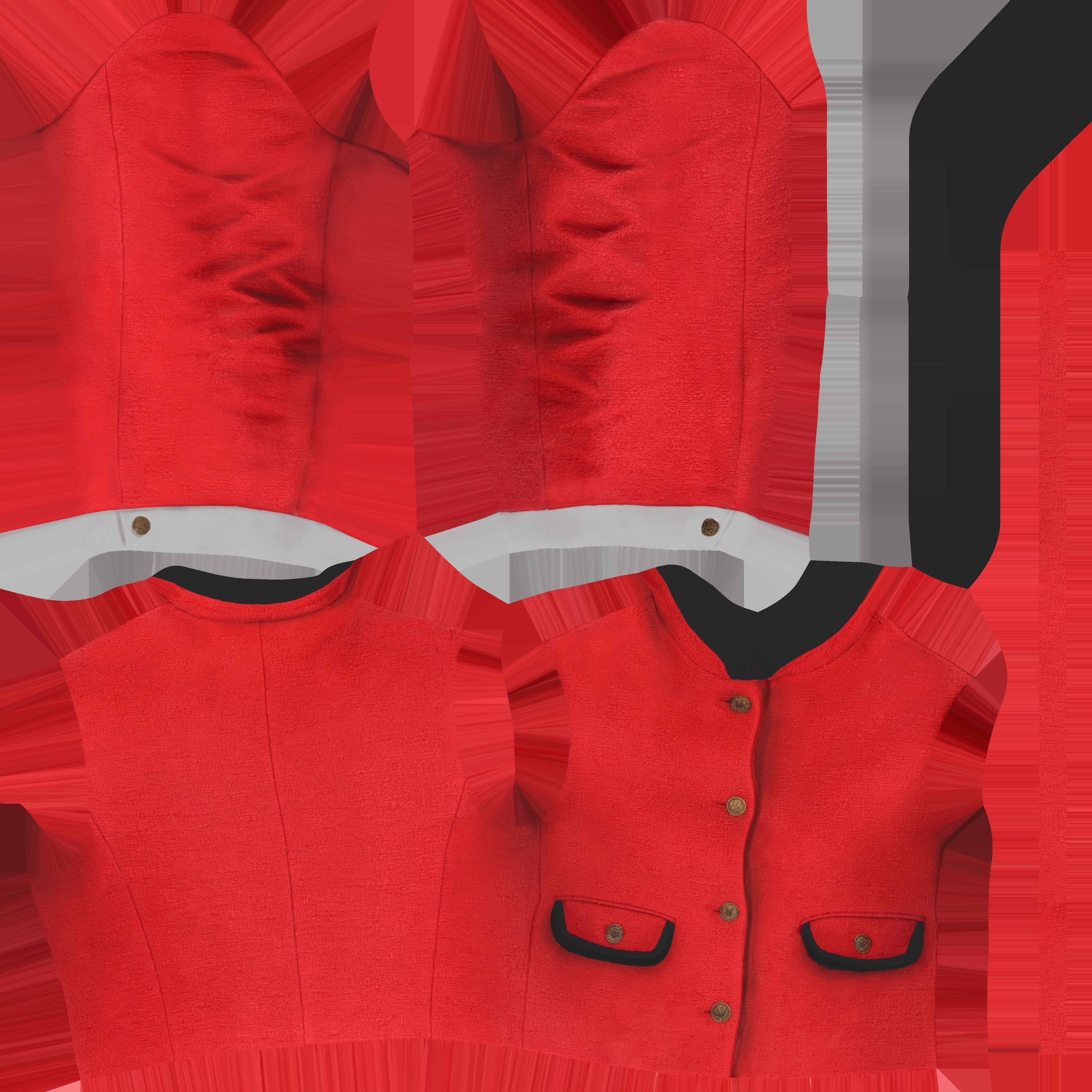 Game Ready Red Jacket Low-poly 3D model_16