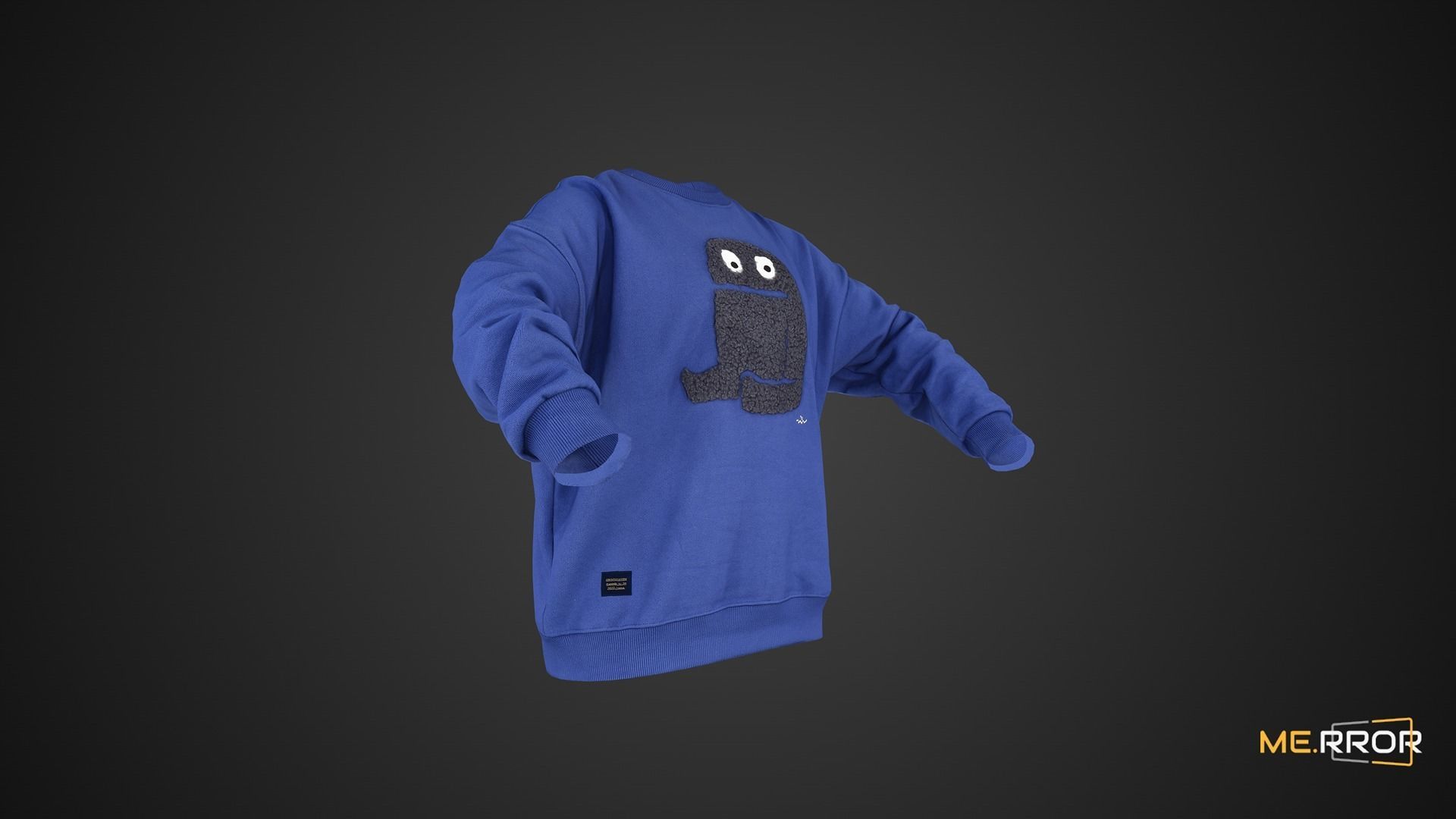 Game Ready Blue Monster Sweatshirts Low-poly 3D model_4