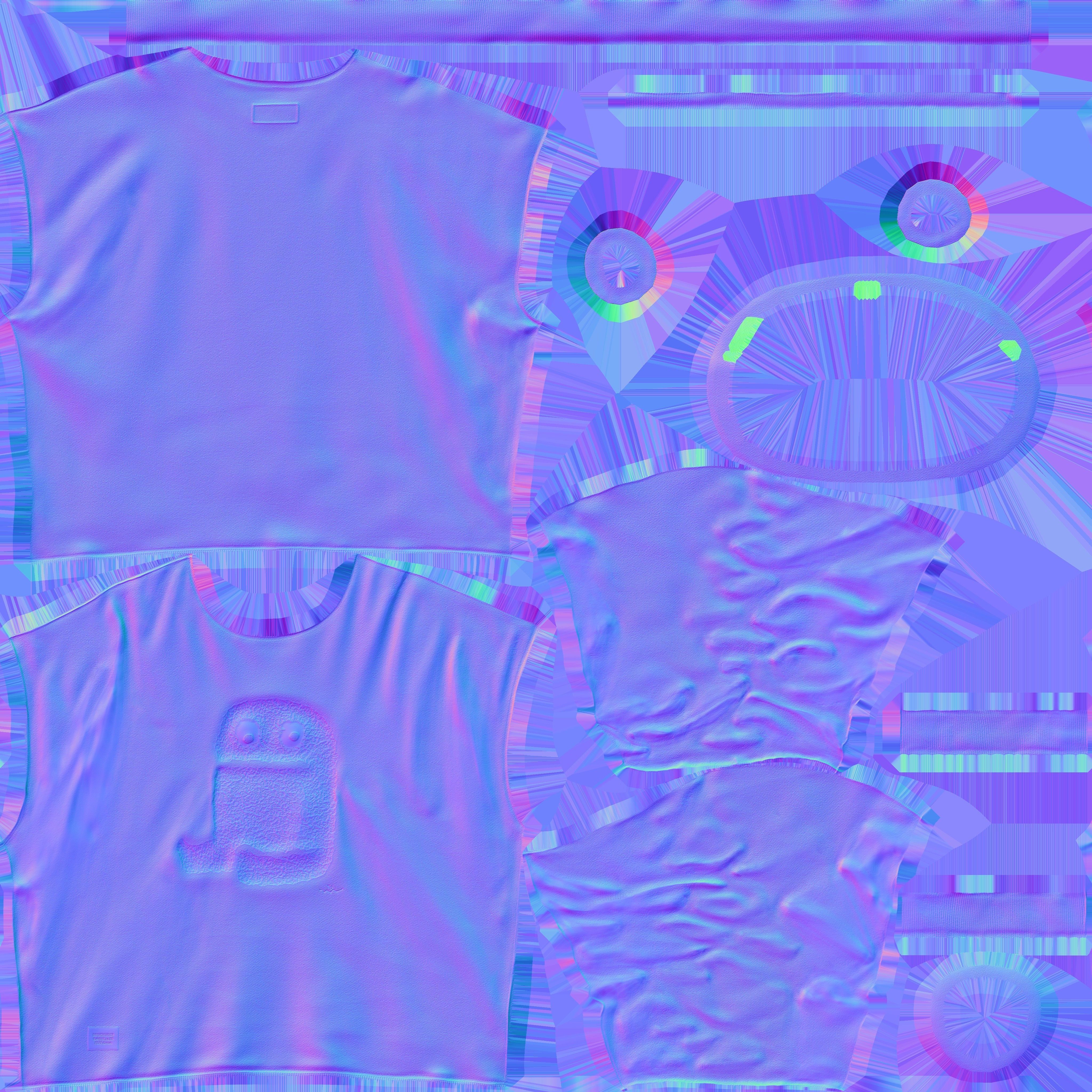 Game Ready Blue Monster Sweatshirts Low-poly 3D model_18