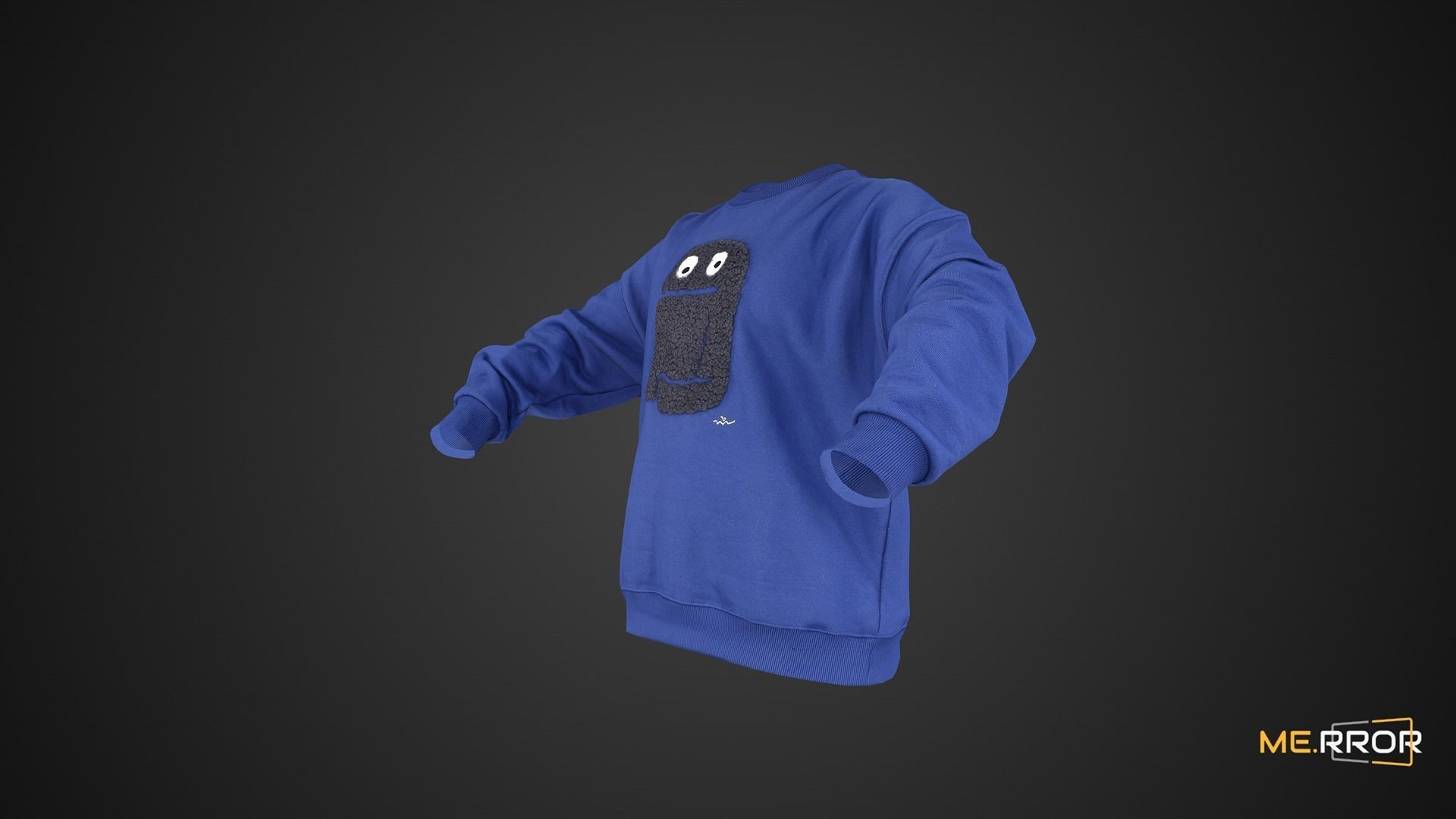 Game Ready Blue Monster Sweatshirts Low-poly 3D model_1