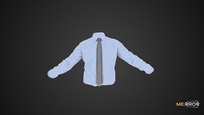 Game Ready Skyblue Shirts and Tie Low-poly 3D model
