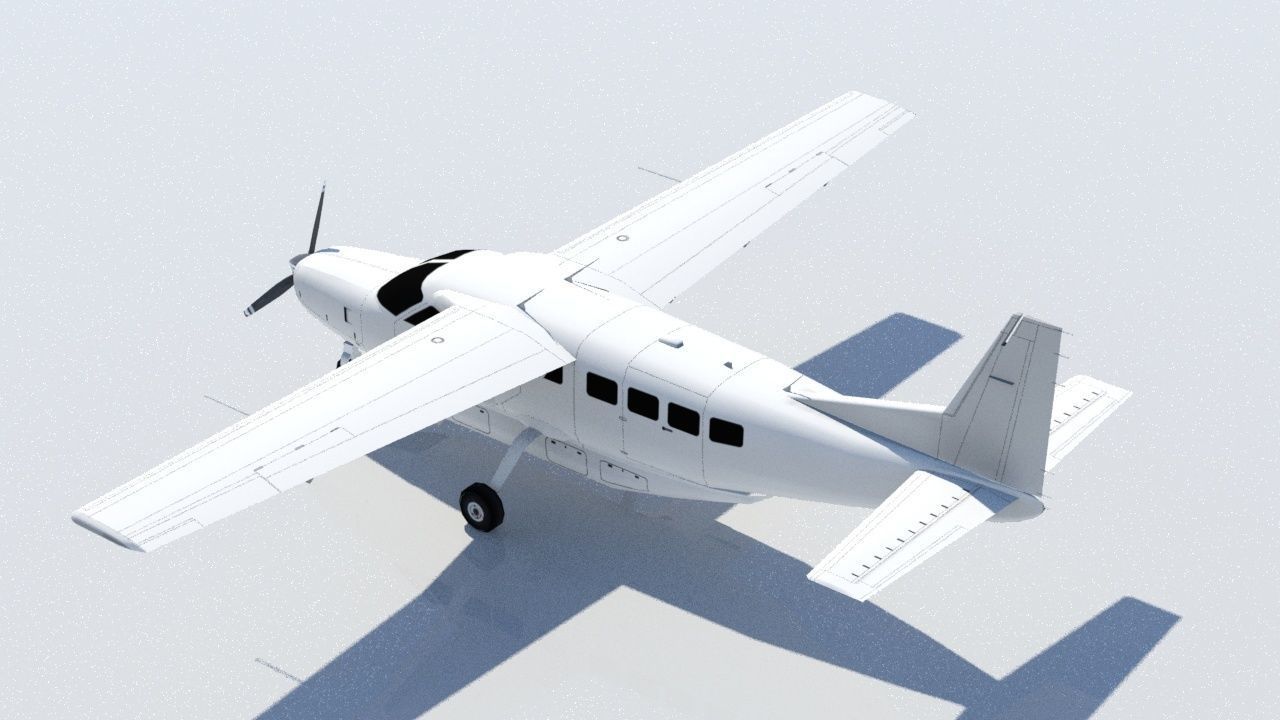 Cessna C208 CARAVAN Low Poly Static Low-poly 3D model_1