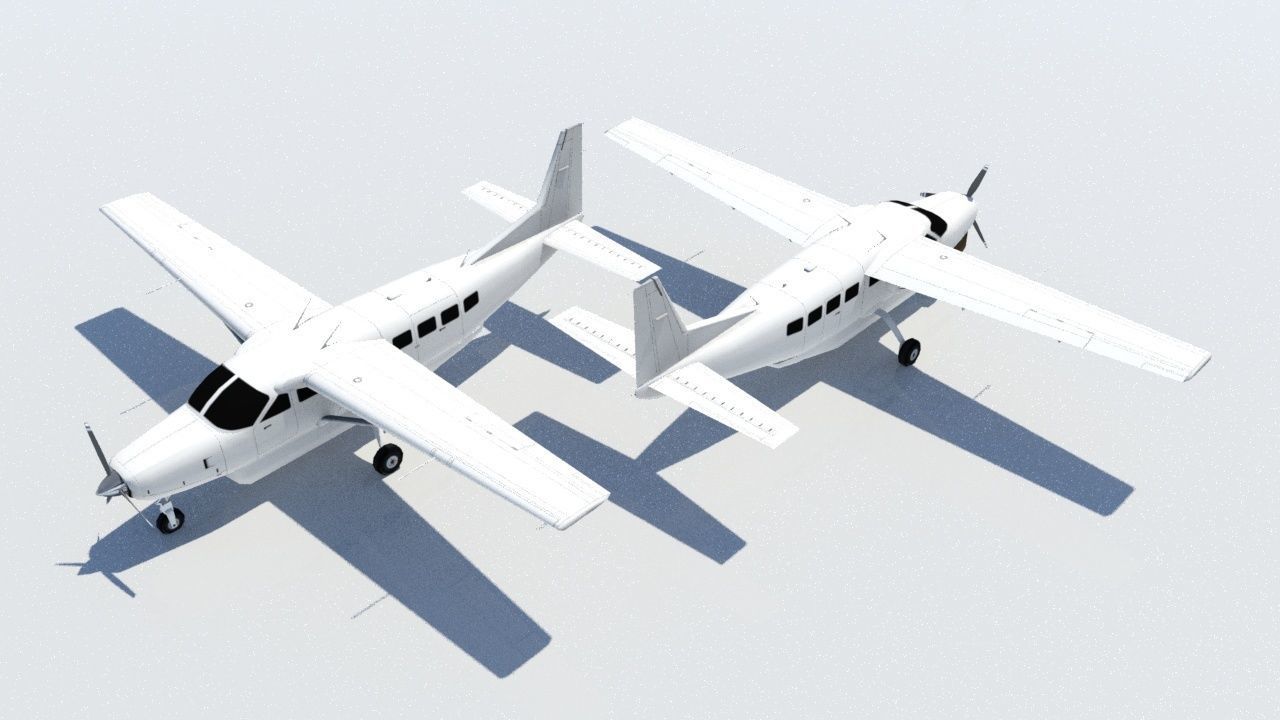 Cessna C208 CARAVAN Low Poly Static Low-poly 3D model_5