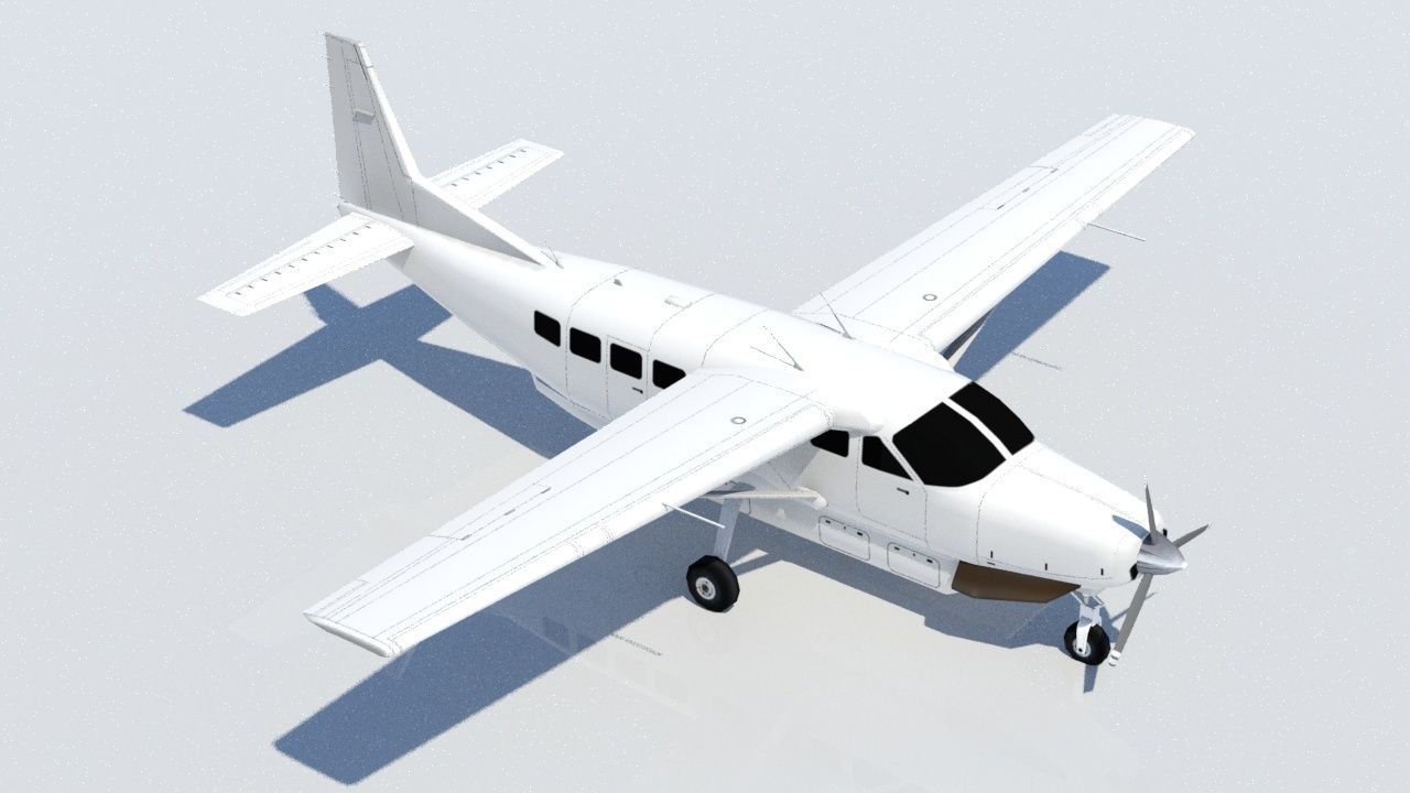 Cessna C208 CARAVAN Low Poly Static Low-poly 3D model_3