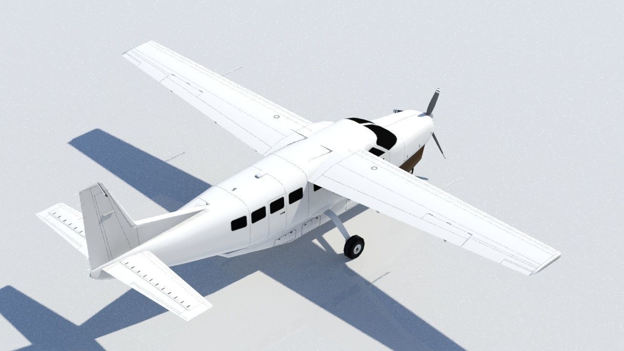 Cessna C208 CARAVAN Low Poly Static Low-poly 3D model_2