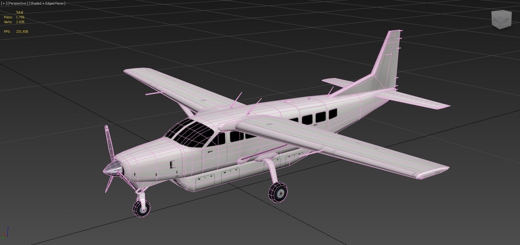 Cessna C208 CARAVAN Low Poly Static Low-poly 3D model_6