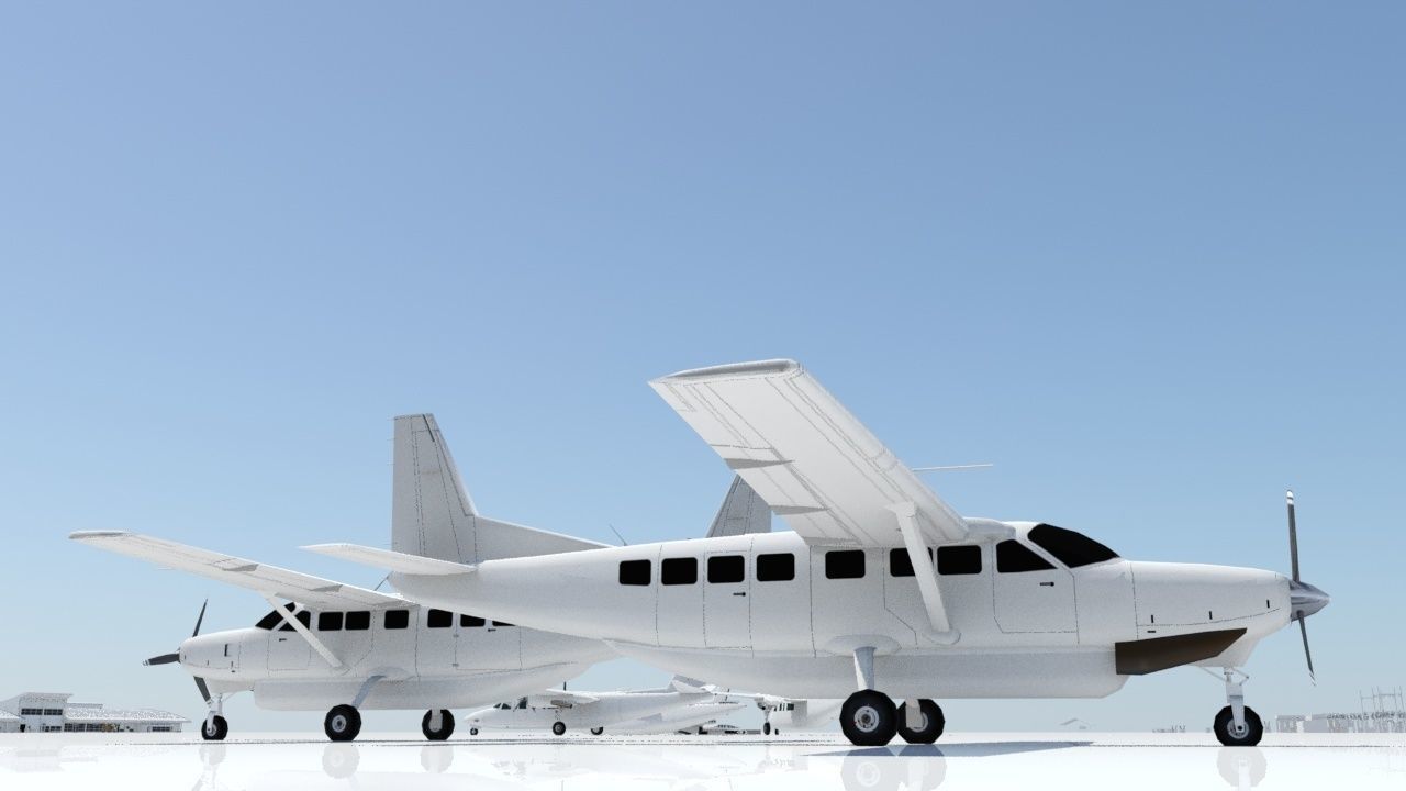 Cessna C208 CARAVAN Low Poly Static Low-poly 3D model_4