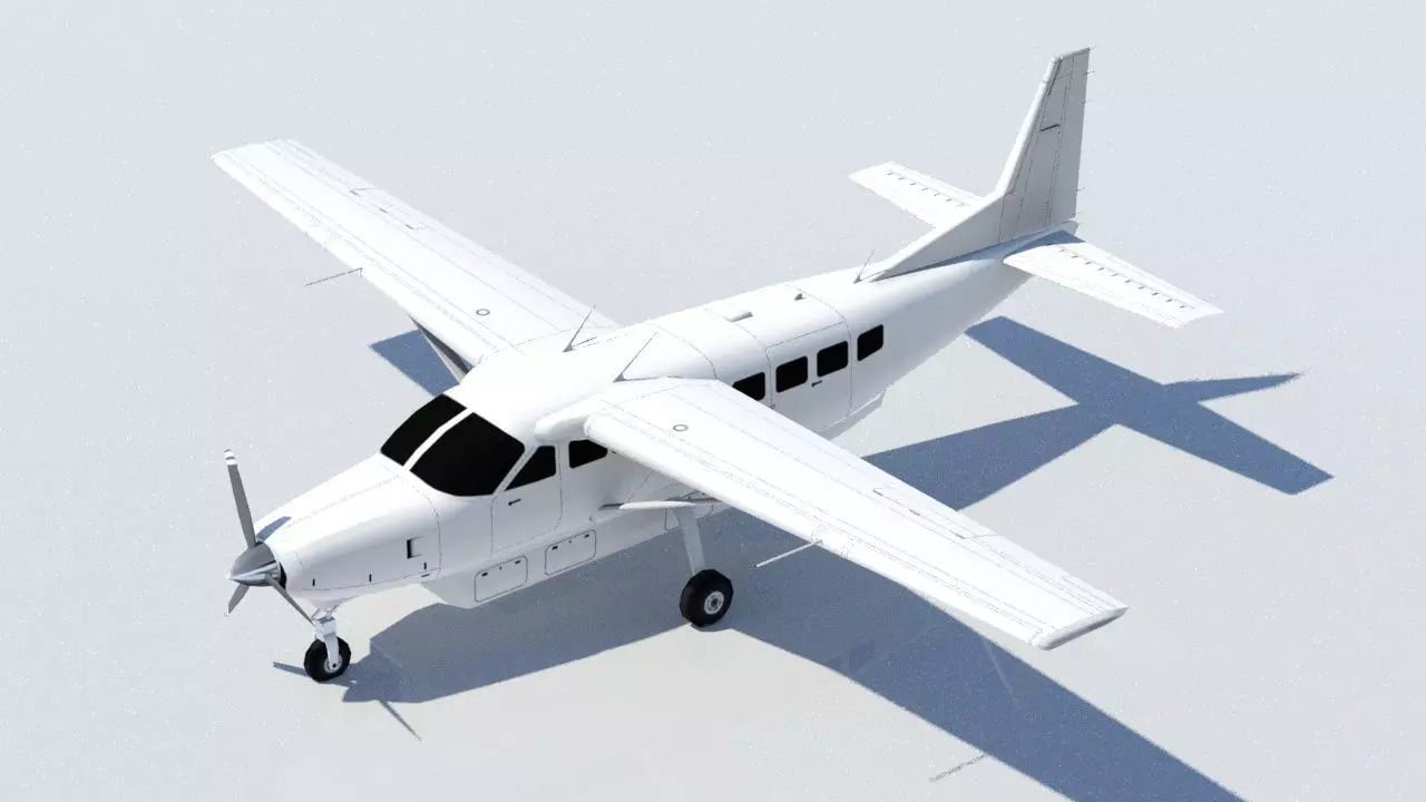 Cessna C208 CARAVAN Low Poly Static Low-poly 3D model_0