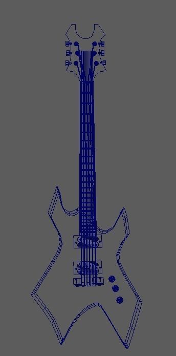 BC Rich Warlock Guitar 3D model_1