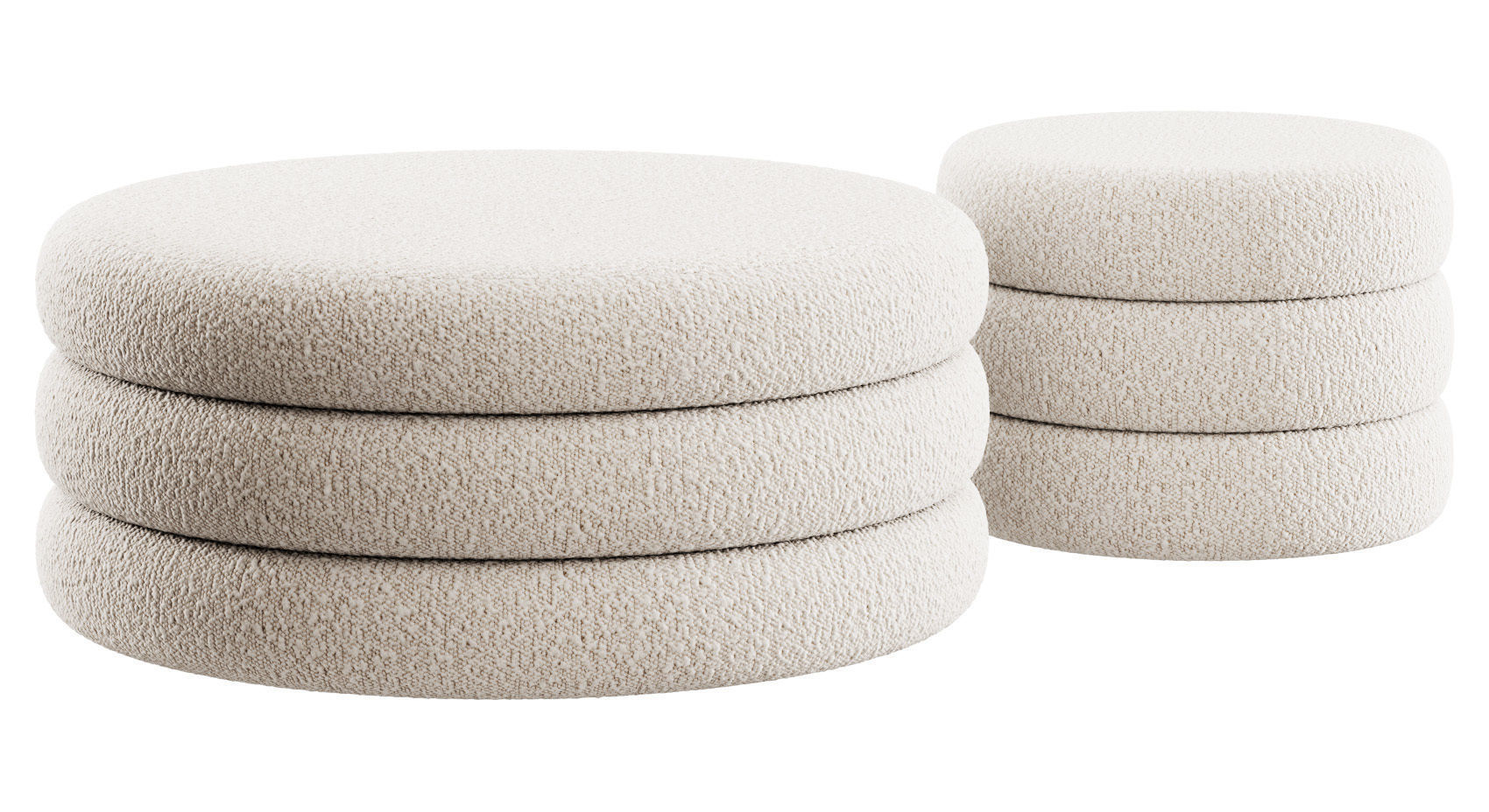 Boucle Fiel Ottomans by Style in Form 3D model_5