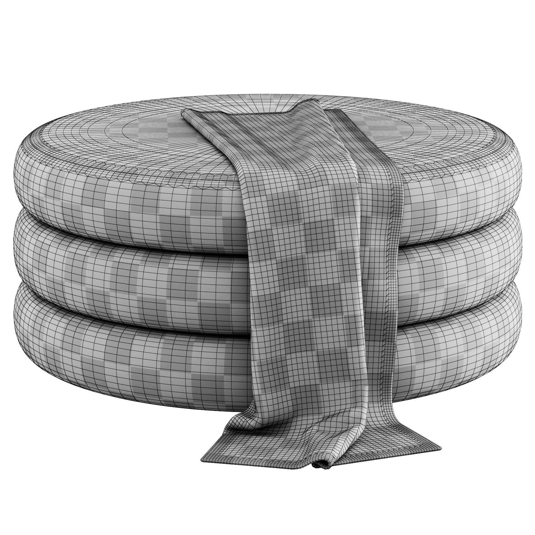 Boucle Fiel Ottomans by Style in Form 3D model_2