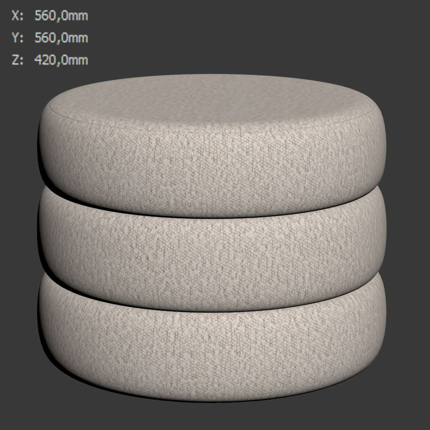 Boucle Fiel Ottomans by Style in Form 3D model_3