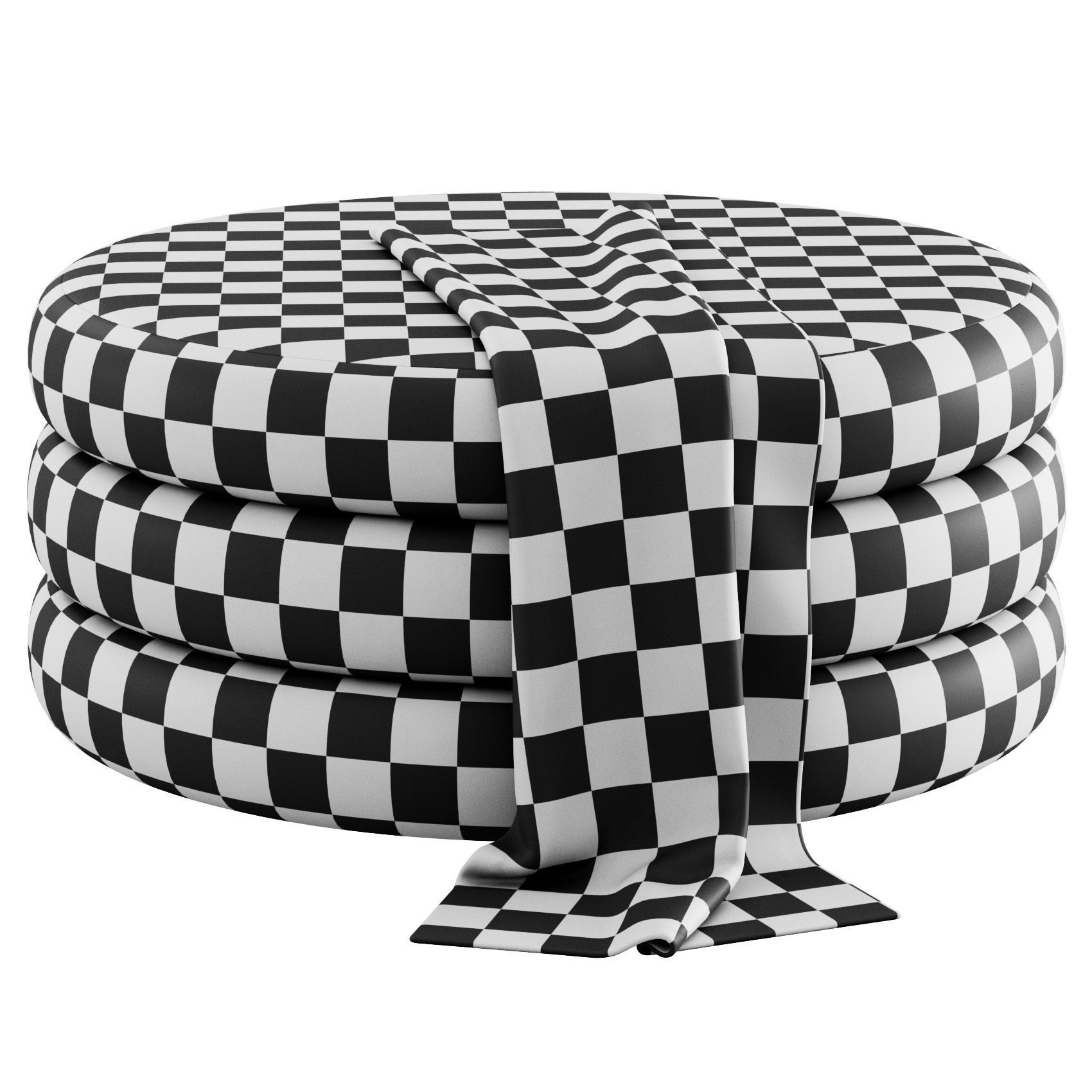 Boucle Fiel Ottomans by Style in Form 3D model_11