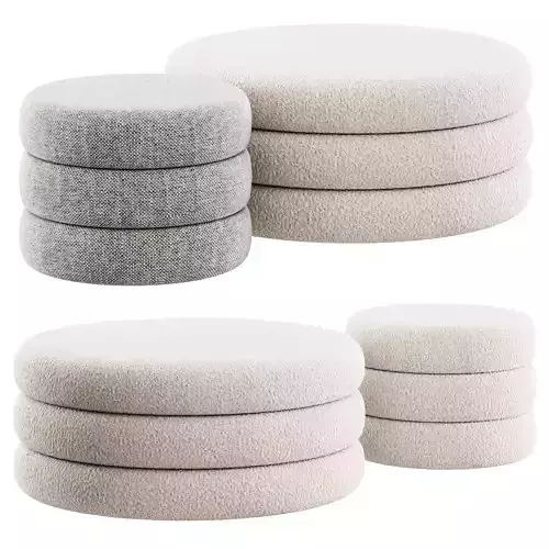 Boucle Fiel Ottomans by Style in Form