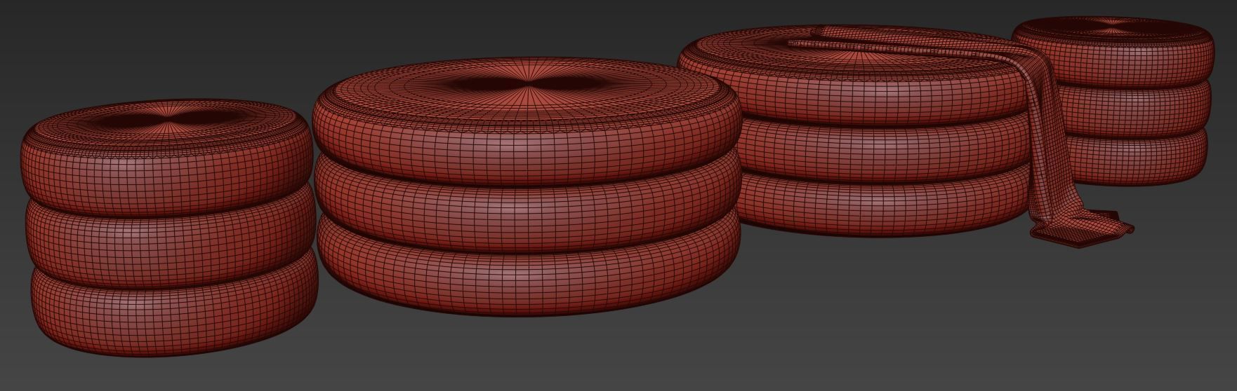 Boucle Fiel Ottomans by Style in Form 3D model_9