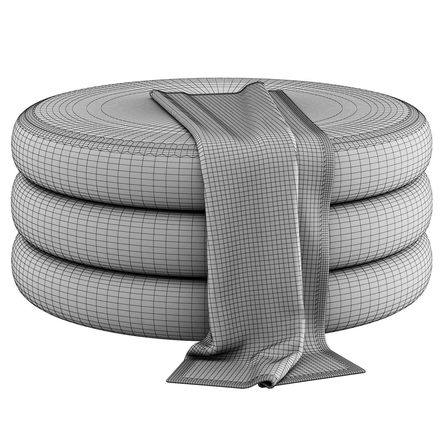 Boucle Fiel Ottomans by Style in Form 3D model_10